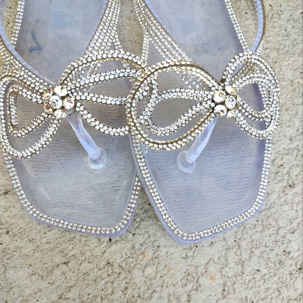 Steve Madden Jelly Rhinestone Bow Sandals - Picture 3 of 7